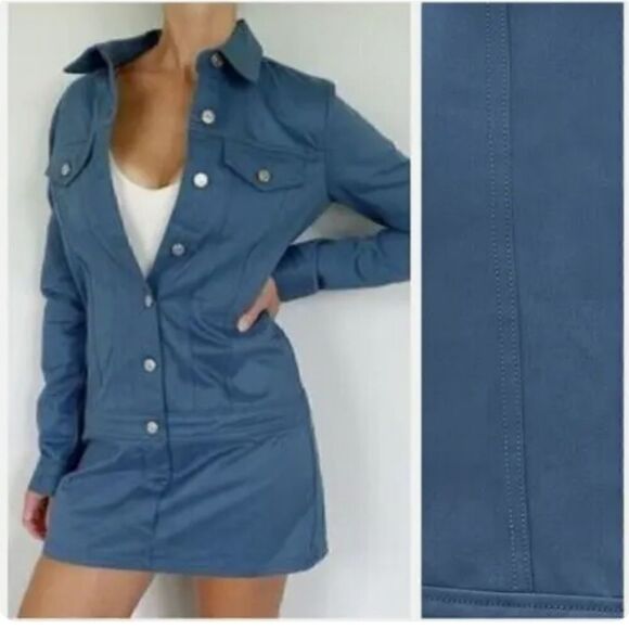 NWOT Zara Jacket Mini Dress in Blue Size Medium - Picture 1 of 14